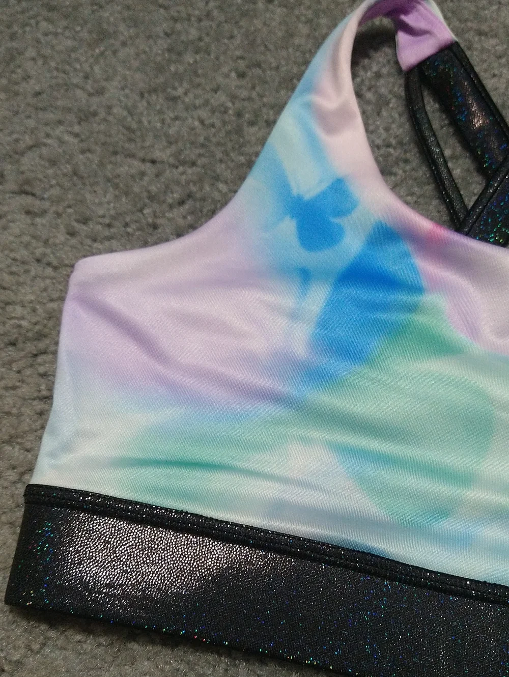 Justice Butterfly Cloud Dye Sports Bra - Brand New